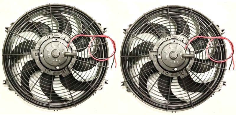 24 VOLT HP 16 inch RADIATOR FANS with Adjustable Thermostats (pair) - U.S. made