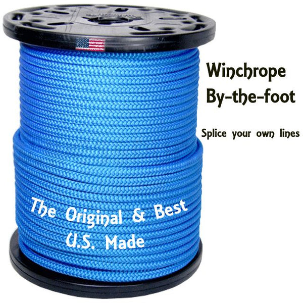 U. S. Made winch rope by- the-foot. Splice your own Winch lines.