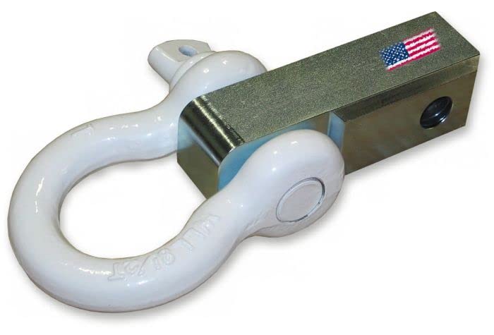 The Big One! MEGA Shackle Bracket (Steel) w/ 8-1/2 TON 1 inch Super White MEGA D-Shackle (Off-Road Recovery)