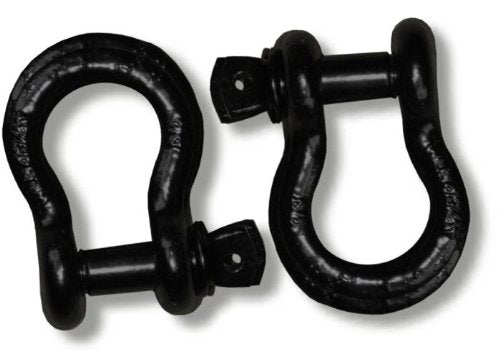 BILLET4X4 DEEP Space Black Powdercoated D-Shackles - Pair (4X4 Off-Road Vehicle Recovery)
