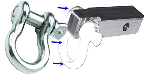 BILLET4X4 2 inch (Steel) Receiver Bracket w/Stainless Steel D-Shackle (Off-Road Recovery)