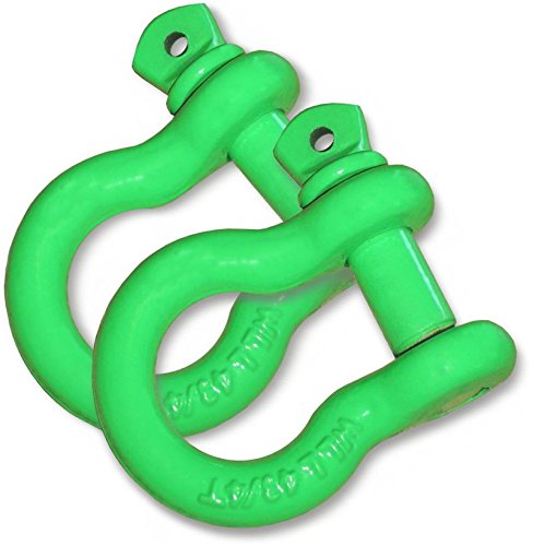 BILLET4X4 4-3/4 TON Powdercoated NEON Green - 3/4 inch D-Shackles – (Pair) (4X4 Vehicle Recovery)