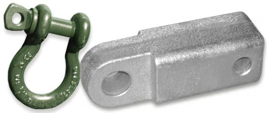 BILLET4X4 2 inch (Steel) Receiver Bracket w/ 4-3/4 TON OD Green Powdercoated D-Shackle (Off-Road Recovery)