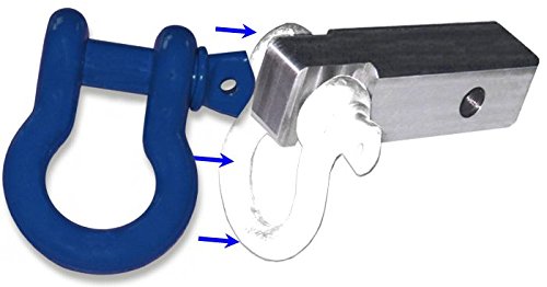 BILLET4X4 2 inch (Steel) Receiver Bracket w/ 4-3/4 TON Old Glory Blue Powdercoated D-Shackle (Off-Road Recovery)