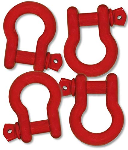 BILLET4X4 3/4 inch D-Shackles 4-3/4 TON – Patriot RED Powdercoated (Set of 4) (4X4 Recovery)