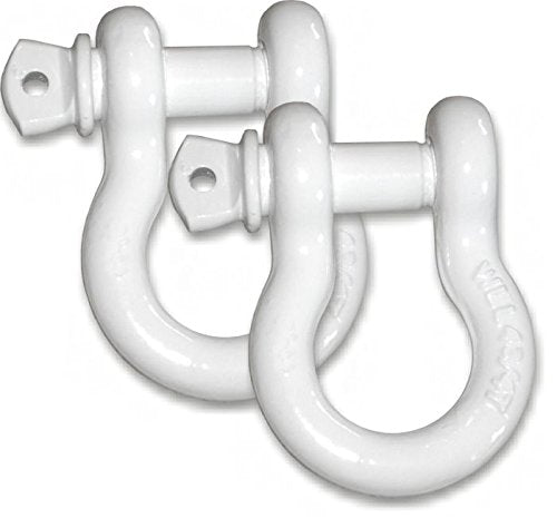 8-1/2 TON (It's Big!) 1 inch MEGA D-Shackles – Super White Powdercoated (Pair) (4X4 Recovery)