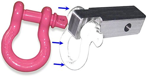 BILLET4X4 2 inch (Steel) Receiver Bracket w/ 4-3/4 TON HOT Pink Powdercoated D-Shackle & Locking Hitch Pin (Off-Road Recovery)