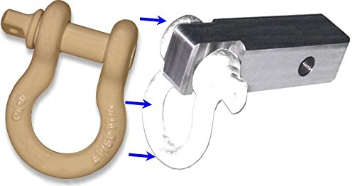 BILLET4X4 2 inch (Steel) Receiver Bracket w/ 4-3/4 TON Desert Sand Powdercoated D-Shackle (Off-Road Recovery)