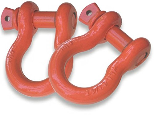 BILLET4X4 4-3/4 TON Powdercoated Safety Orange - 3/4 inch D-Shackles – (Pair) (4X4 Vehicle Recovery)