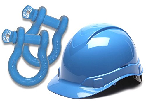 BILLET4X4 3/4 inch D-Shackles 4-3/4 TON – Hard HAT Safety Blue Powdercoated (Pair) (4X4 Recovery)