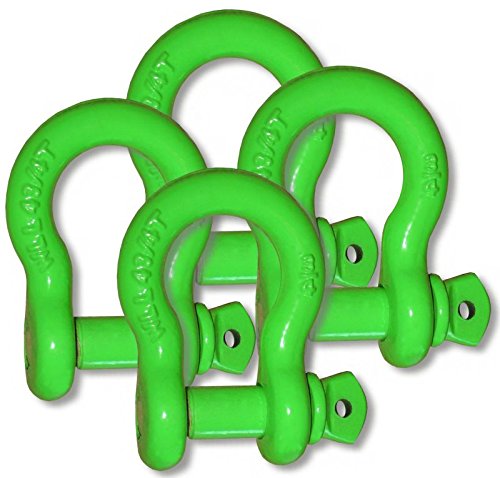 BILLET4X4 Powdercoated D-Shackles - Set of 4 (4X4 Off-Road Vehicle Recovery)