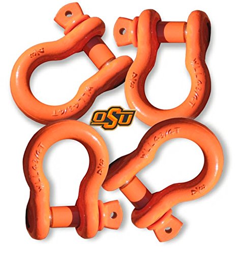 BILLET4X4 Powdercoated D-Shackles - Set of 4 (4X4 Off-Road Vehicle Recovery)