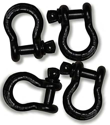 BILLET4X4 Powdercoated D-Shackles - Set of 4 (4X4 Off-Road Vehicle Recovery)