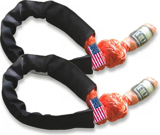 BILLET4X4 U.S. Made Safe-T-Line XD Soft Shackles 52,000 lb MBS Safety Orange (Pair) (4X4 Vehicle Recovery)