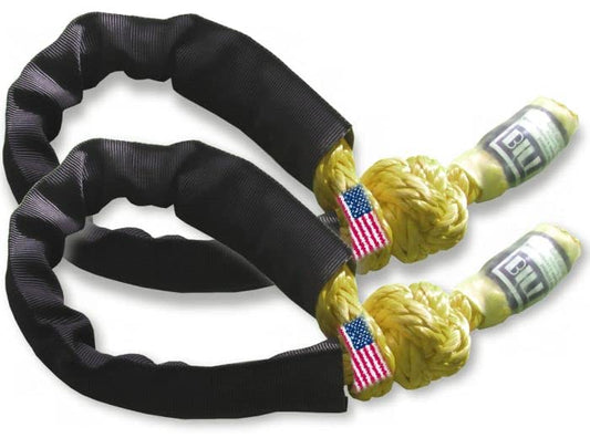 BILLET4X4 U.S. Made Safe-T-Line XD Soft Shackles 36,000 lb MBS Safety Yellow (Pair) (4X4 Vehicle Recovery)
