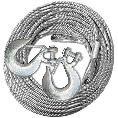 BILLET4X4 Galvanized Winch Cable Extension with MEGA Winch Hooks (Off-Road Vehicle Recovery)
