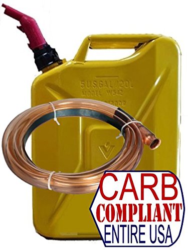WEDCO 5 Gallon Diesel CAN (DOT, CARB and EPA approved for all 50 states) with Self-Priming Fuel Siphon