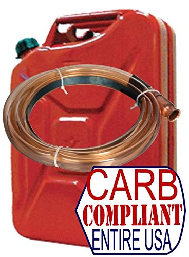 CLASSIC 5 Gallon Steel Jerry can (GAS) - NATO Dimensions with Self-Priming Fuel Siphon - DOT, CARB and EPA approved for all 50 states