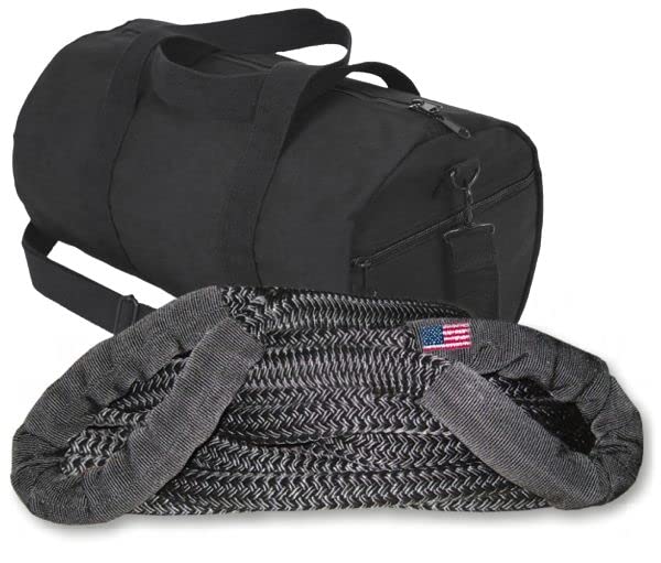 BILLET4X4 1 inch X 30 ft Kinetic Recovery Rope (Snatch Rope) Military-Grade (U.S. Made) w/Heavy-Duty Carry Bag