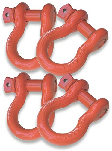 BILLET4X4 4-3/4 TON Powdercoated Safety Orange - 3/4 inch D-Shackles – (Set of 4) (4X4 Vehicle Recovery)