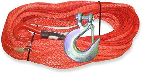 BILLET4X4 Safe-T-Line Wood Chipper Log-Winching Rope - 3/8 inch x 50 feet (U.S. Made) with MEGA-Duty Winch Hook