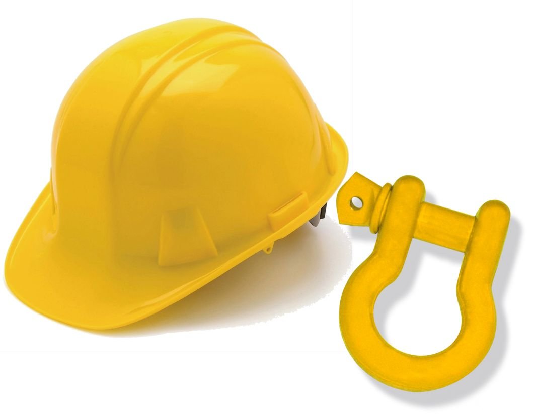3/4 inch D-Shackle 4-3/4 TON – Hard HAT Safety Yellow Powdercoated (Single) (4X4 Recovery)
