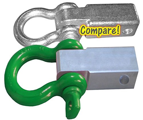 Yup It's Bigger! Class V 2-1/2" MEGA Bracket w/ 8-1/2 TON JD Green MEGA D-Shackle (4X4 Recovery)