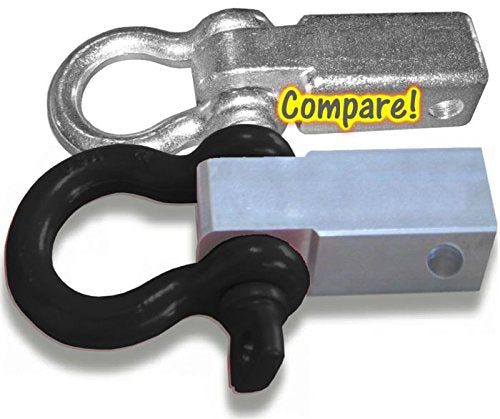 The Big One! MEGA Shackle Bracket (Steel) w/ 8-1/2 TON 1 inch Black MEGA D-Shackle (Off-Road Recovery)