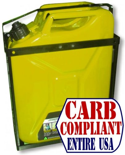 HD JERRY CAN HOLDER With CLASSIC 5 Gallon Steel Jerry can - DIESEL - NATO Dimensions (DOT, CARB and EPA approved for all 50 states)