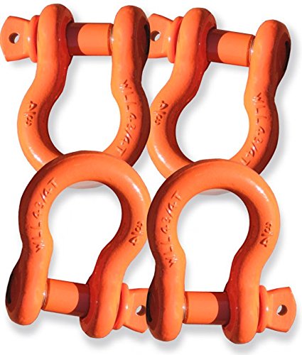 BILLET4X4 Powdercoated D-Shackles - Set of 4 (4X4 Off-Road Vehicle Recovery)