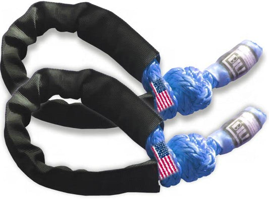 U.S. Made Safe-T-Line XD Soft Shackles 36,000 lb MBS Safety Blue (Pair) (4X4 Vehicle Recovery)