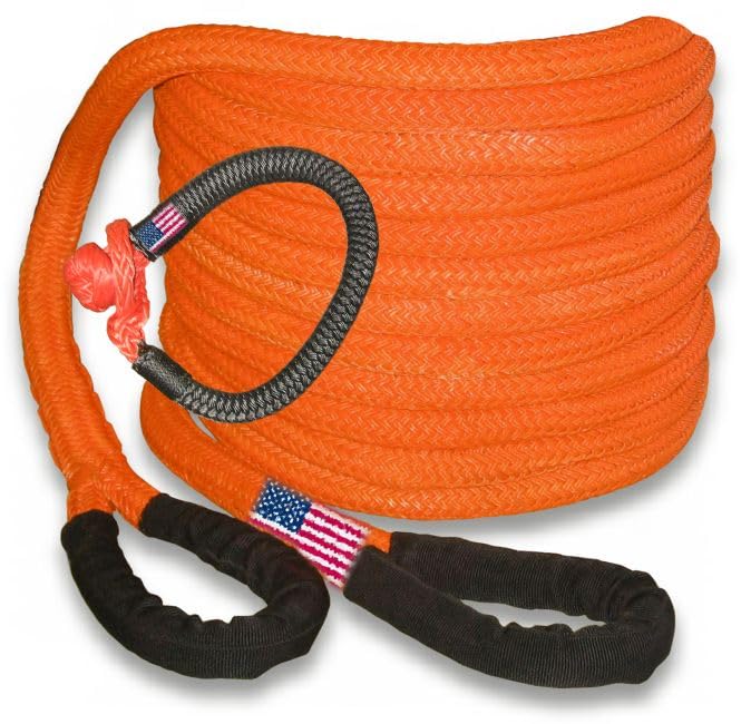 BILLET4X4 U.S. Made 4X4 Vehicle Recovery Kinetic Rope W/Soft Shackle