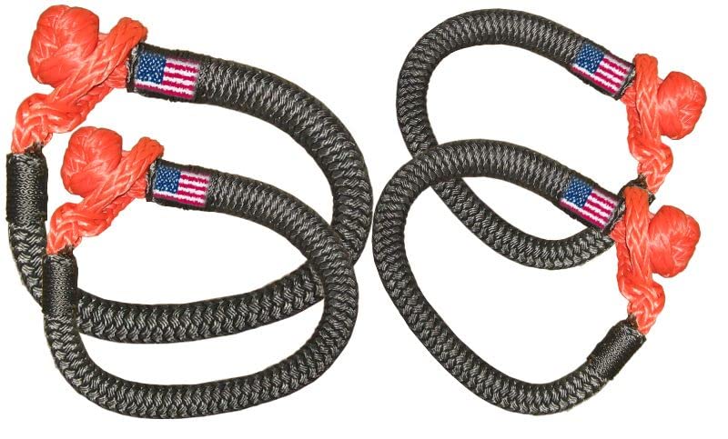 BILLET4X4 U.S. Made Safe-T-Line MEGA-Duty Soft Shackles 5/16 INCH - 32,000 lbs MBS (Pair) (4X4 Vehicle Recovery)
