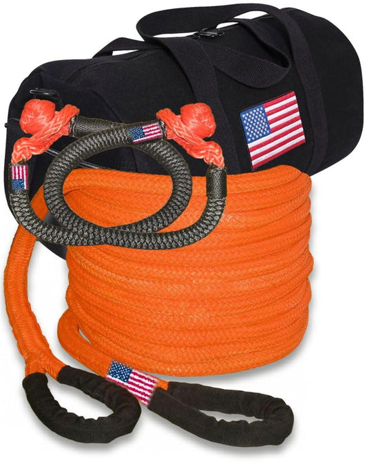 BILLET4X4 U.S. 4X4 Vehicle Recovery Kinetic Rope W/Soft Shackles