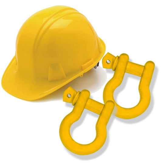 BILLET4X4 4-3/4 TON Powder-Coated 3/4 inch D-Shackles – Hard HAT Safety Yellow (Pair)
