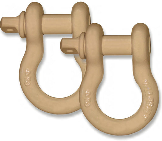 BILLET4X4 4-3/4 TON Powder-Coated 3/4 inch D-Shackles – Desert Sand (Pair)