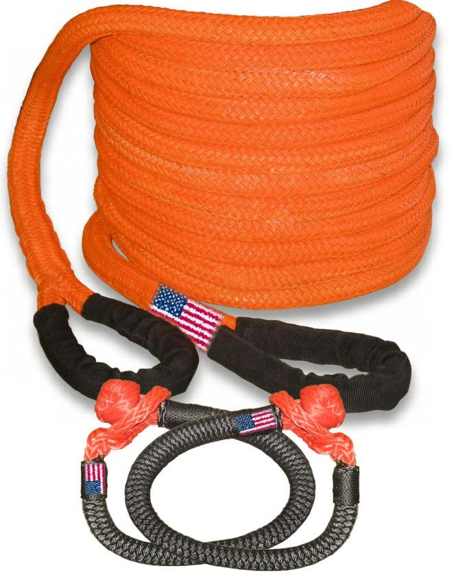 BILLET4X4 U.S. 4X4 Vehicle Recovery Kinetic Rope W/Soft Shackles
