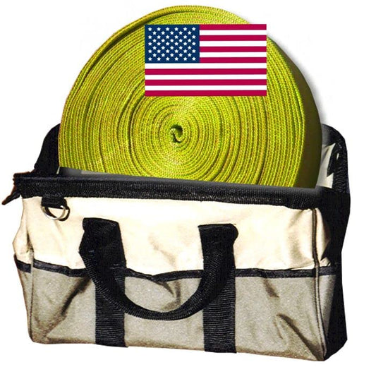BILLET4X4 U.S. Made HD Snatch Strap (3 inch X 30 ft) w/HD Carry Bag (Off-Road Recovery)