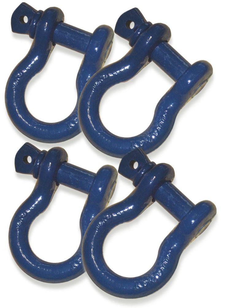 BILLET4X4 4-3/4 TON Dark Blue Powdercoated 3/4 inch D-Shackles (Set of 4) (4X4 Recovery)