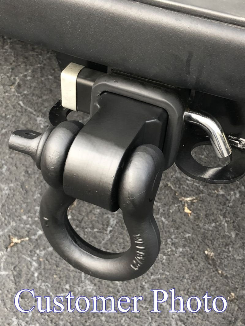 The Bigger One! MEGA Shackle Bracket (Class V 2-1/2" Hitch Receivers) w/ 8-1/2 TON Patriot Red MEGA D-Shackle (Off-Road Recovery)